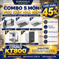 COMBO 5 MÓN PHỤ KIỆN NHÀ BẾP EUROGOLD NAN DẸT – INOX 304 CAO CẤP