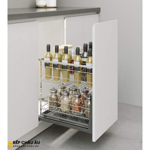 Giá Gia Vị Inox Nan Dẹt EUROGOLD 304 – Ray Giảm Chấn