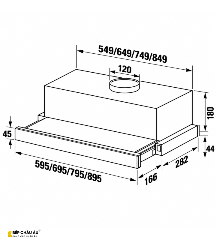Máy Hút Mùi Âm Tủ KAFF KF-TL1006B / TL1007B / TL1008B / TL1009B Màu Đen