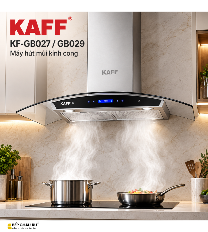 Máy Hút Mùi Kính Cong KAFF KF-GB027 / KF-GB029 Cảm Ứng 1000m³/h