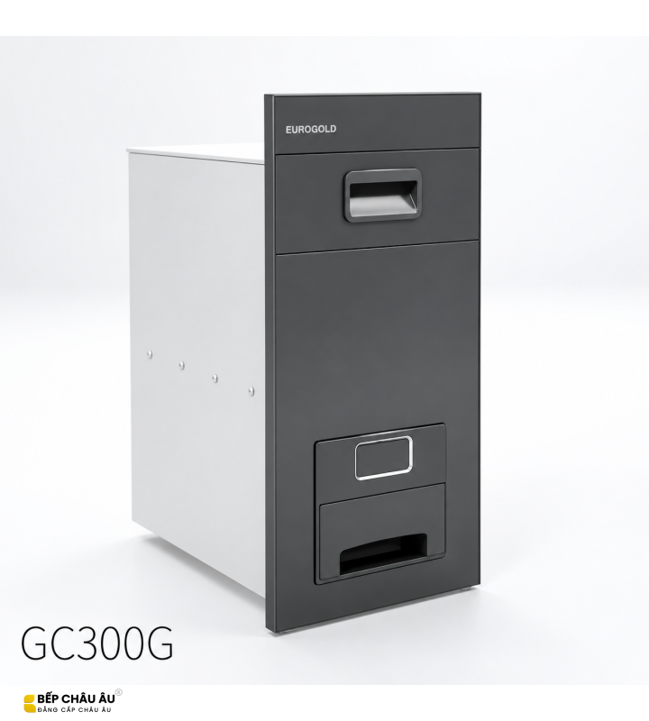 Thùng Gạo Gương Nút Nhấn EUROGOLD GC300 – 3 Màu Đen, Ghi, Bạc