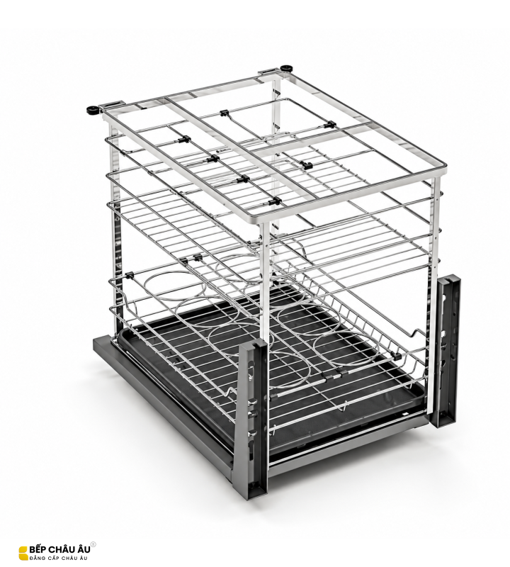 Giá Gia Vị Inox Nan Dẹt EUROGOLD 304 – Ray Giảm Chấn