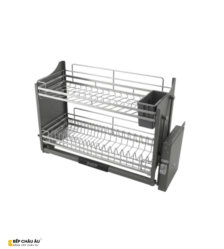KỆ BÁT ĐĨA NÂNG HẠ THÔNG MINH - NAN DẸT INOX 304 BGKC01