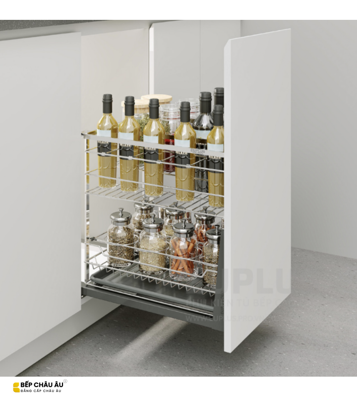 KỆ ĐỰNG GIA VỊ NAN DẸT INOX 304  Euplus EV bề mặt điện hóa Inox 304