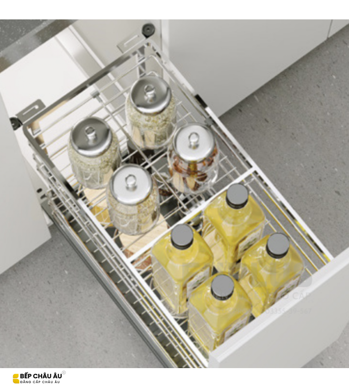 KỆ ĐỰNG GIA VỊ NAN DẸT INOX 304  Euplus EV bề mặt điện hóa Inox 304