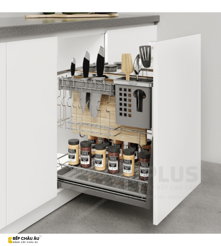 Giá dao thớt, chai lọ Euplus EV bề mặt điện hóa Inox 304
