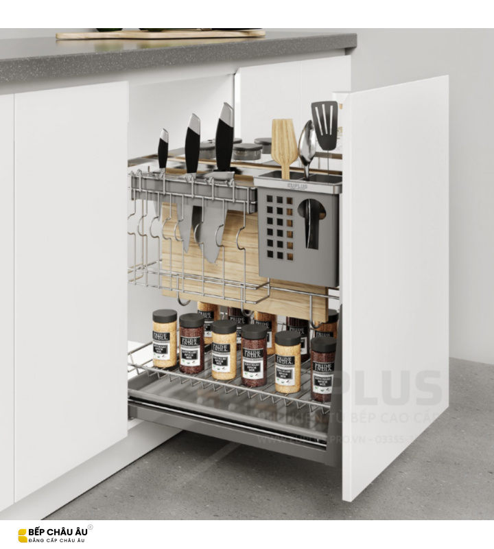 Giá dao thớt, chai lọ Euplus EV bề mặt điện hóa Inox 304