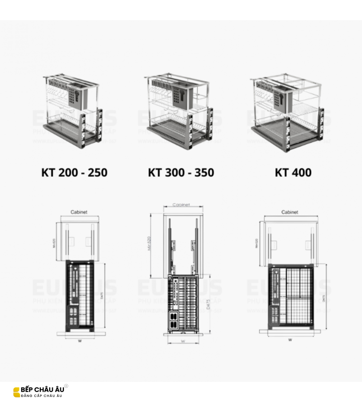 Giá dao thớt, chai lọ Euplus EV bề mặt điện hóa Inox 304