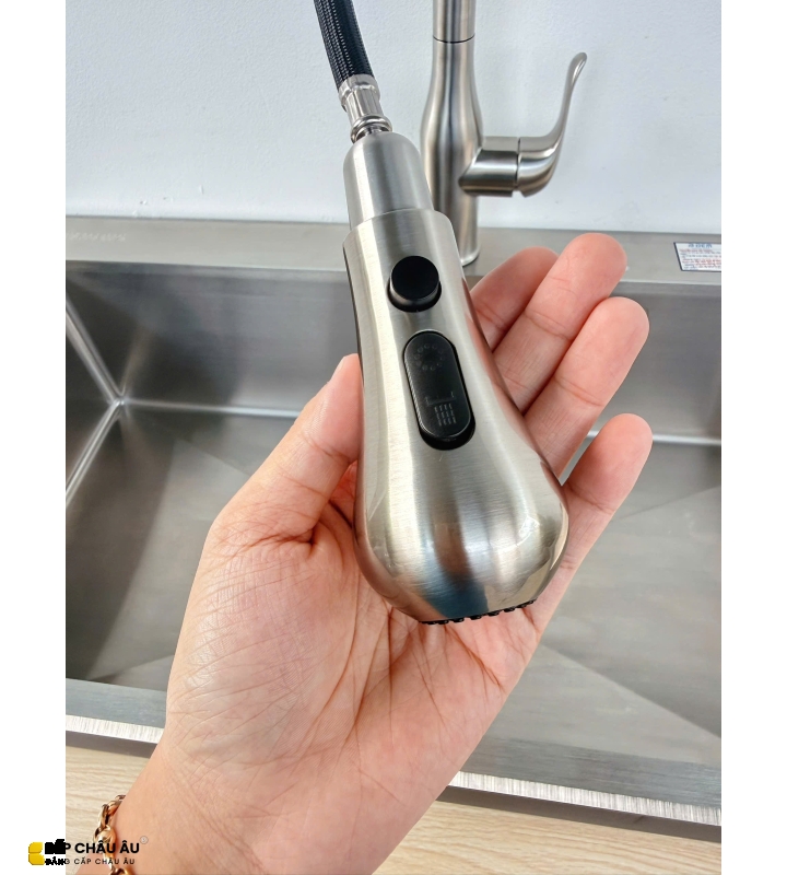 VÒI CHÉN NÓNG LẠNH DÂY RÚT CAO CẤP B-Gem - T07Riva 