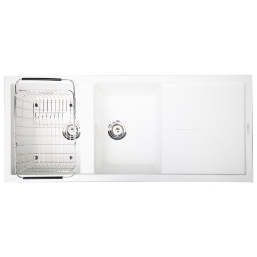 Chậu rửa bát đá Konox Granite sink Livello 1160 White Silver